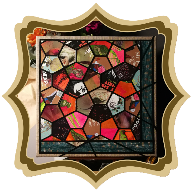 Tableau décoratif en papiers upcyclés