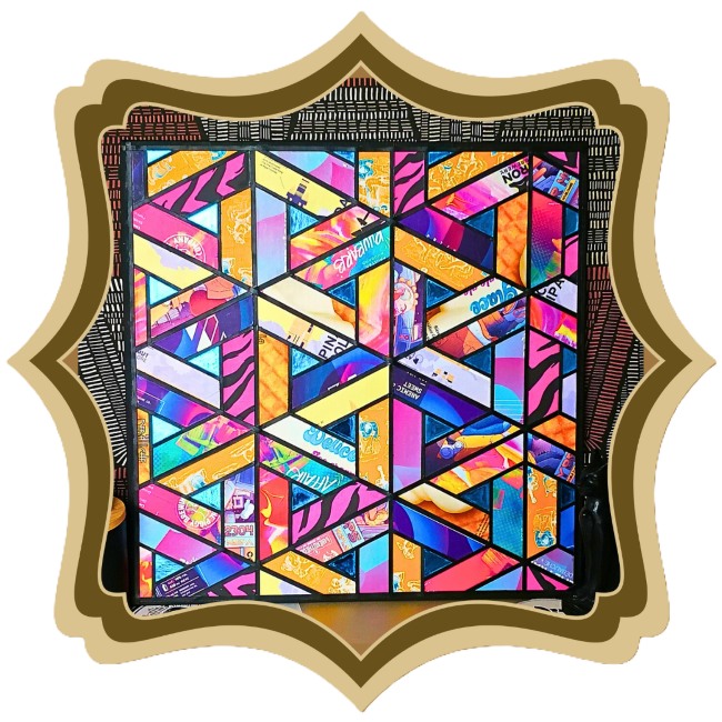 Tableau décoratif à base de papiers upcyclés