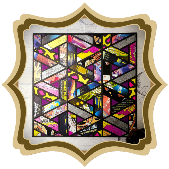 Tableau décoratif à base de papiers upcyclés